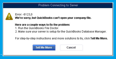 QuickBooks Error 6123, 0 is coming on screen